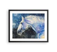 Affiche Poster 50x40cm Tableaux Image Photo Cheval Aquarelle Portrait Wall Art