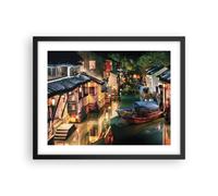 Affiche Poster 50x40cm Tableaux Image Photo Chinois Ville Nuit Wall Art