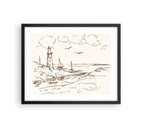 Affiche Poster 50x40cm Tableaux Image Photo Croquis Côte Lanterne Wall Art