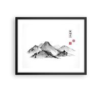 Affiche Poster 50x40cm Tableaux Image Photo Dessin Asie Montagnes Wall Art