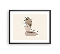 Affiche Poster 50x40cm Tableaux Image Photo Dessin Single-Line Femme Wall Art