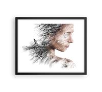 Affiche Poster 50x40cm Tableaux Image Photo Femme Double Exposition Wall Art