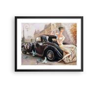 Affiche Poster 50x40cm Tableaux Image Photo femme rétro style Wall Art