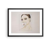 Affiche Poster 50x40cm Tableaux Image Photo Femme Silence Fleur Wall Art