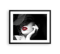 Affiche Poster 50x40cm Tableaux Image Photo femme visage lèvres Wall Art