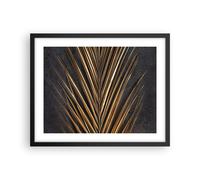 Affiche Poster 50x40cm Tableaux Image Photo Feuille Or Noir Wall Art Decoration