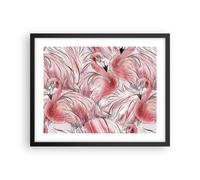 Affiche Poster 50x40cm Tableaux Image Photo Flamant Rose Rose Exotisme Wall Art