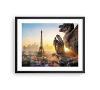 Affiche Poster 50x40cm Tableaux Image Photo Gargouilles Tour Eiffel Wall Art