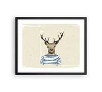 Affiche Poster 50x40cm Tableaux Image Photo Hipster Anthropomorphisme Cerf Art