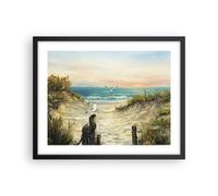 Affiche Poster 50x40cm Tableaux Image Photo Impressionnisme Mouettes Côte Art