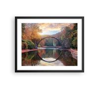 Affiche Poster 50x40cm Tableaux Image Photo Jardin Rhododendrons Pont Wall Art