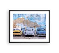 Affiche Poster 50x40cm Tableaux Image Photo La Havane Ancien Voitures Wall Art