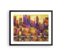 Affiche Poster 50x40cm Tableaux Image Photo L'Abstraction Ville Gratte Ciel Art