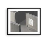 Affiche Poster 50x40cm Tableaux Image Photo Labyrinthe Gris Perdu Wall Art