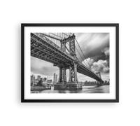 Affiche Poster 50x40cm Tableaux Image Photo Manhattan Pont Noir Et Blanc Art