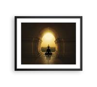 Affiche Poster 50x40cm Tableaux Image Photo Méditation Temple Ombre Wall Art