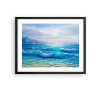 Affiche Poster 50x40cm Tableaux Image Photo mer vague mouette Wall Art