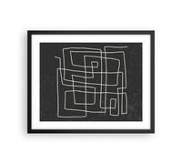 Affiche Poster 50x40cm Tableaux Image Photo Noir Et Blanc Labyrinthe Ligne Art