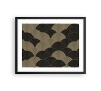 Affiche Poster 50x40cm Tableaux Image Photo Noir Et Or Cercles Graphiques Art