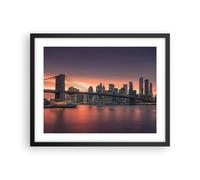 Affiche Poster 50x40cm Tableaux Image Photo Nouveau york pont nuit Wall Art