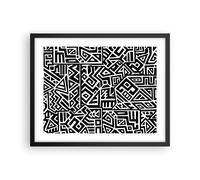 Affiche Poster 50x40cm Tableaux Image Photo Op Art. Noir Blanc Wall Art
