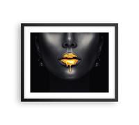Affiche Poster 50x40cm Tableaux Image Photo Or Bouche Noir Wall Art Decoration