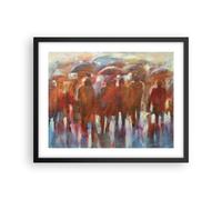 Affiche Poster 50x40cm Tableaux Image Photo Parapluies Personnes Artisanat Art
