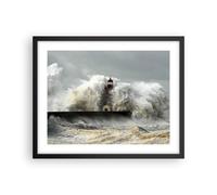 Affiche Poster 50x40cm Tableaux Image Photo Phare océan tempête Wall Art