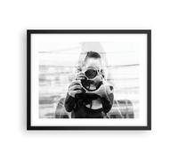 Affiche Poster 50x40cm Tableaux Image Photo Photographe Noir Et Blanc Double Art