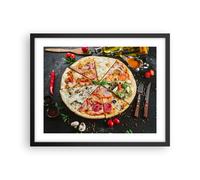 Affiche Poster 50x40cm Tableaux Image Photo pizza fromage tomate Wall Art