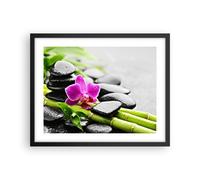 Affiche Poster 50x40cm Tableaux Image Photo Plante pierres bambous spa Wall Art