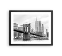 Affiche Poster 50x40cm Tableaux Image Photo Pont Brooklyn Noir Et Blanc Wall Art
