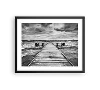 Affiche Poster 50x40cm Tableaux Image Photo pont mer vague Wall Art Decoration