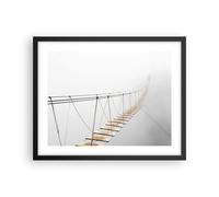 Affiche Poster 50x40cm Tableaux Image Photo Pont Suspendu Brouillard Wall Art