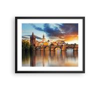 Affiche Poster 50x40cm Tableaux Image Photo Prague pont histoire rivière Art