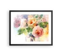 Affiche Poster 50x40cm Tableaux Image Photo rose fleur jardin Wall Art