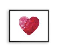 Affiche Poster 50x40cm Tableaux Image Photo Rouge Coeur Aquarelle Wall Art