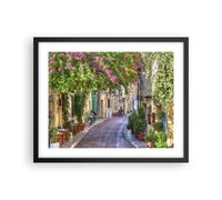 Affiche Poster 50x40cm Tableaux Image Photo Rue décoration fleurs Grèce Wall Art