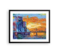 Affiche Poster 50x40cm Tableaux Image Photo Ville Pont Empâtement Wall Art
