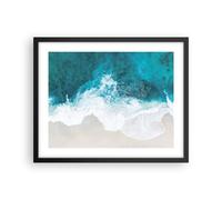 Affiche Poster 50x40cm Tableaux Image Photographie Aérienne Plage Vague Art