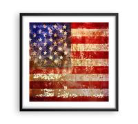 Affiche Poster 50x50cm Tableaux Image Amérique Drapeau national patriotique Art