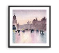 Affiche Poster 50x50cm Tableaux Image Aquarelle Ville Monuments Historiques Art