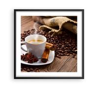 Affiche Poster 50x50cm Tableaux Image Café noir petit déjeuner chocolat Art