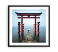 Affiche Poster 50x50cm Tableaux Image Itsukushima-Jinja Temple Parapluie Art