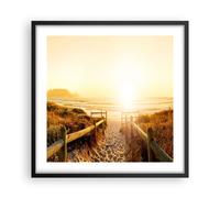 Affiche Poster 50x50cm Tableaux Image le lever du soleil vague île océan Art