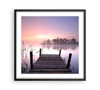 Affiche Poster 50x50cm Tableaux Image Matinée lever de soleil brouillard lac Art
