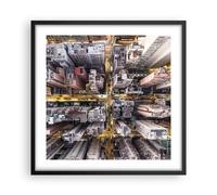 Affiche Poster 50x50cm Tableaux Image Metropolis Photographie Aérienne Rue Art