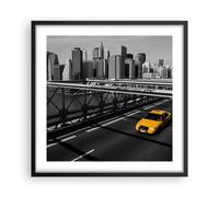 Affiche Poster 50x50cm Tableaux Image New York Manhattan pont de Brooklyn taxi