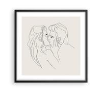 Affiche Poster 50x50cm Tableaux Image Photo Art. Ligne Baiser Wall Art