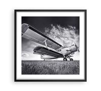 Affiche Poster 50x50cm Tableaux Image Photo Avion An-2 Noir Et Blanc Wall Art
